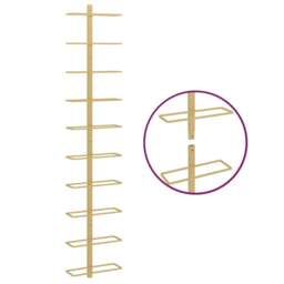 Rackhams Wall-mounted Wine Rack for 10 Bottles Gold Metal - thumbnail 5