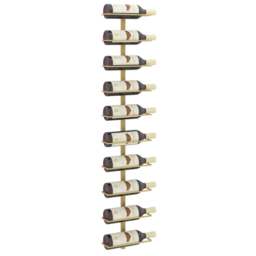 Rackhams Wall-mounted Wine Rack for 10 Bottles Gold Metal - thumbnail 3