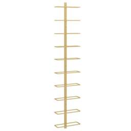 Rackhams Wall-mounted Wine Rack for 10 Bottles Gold Metal - thumbnail 2