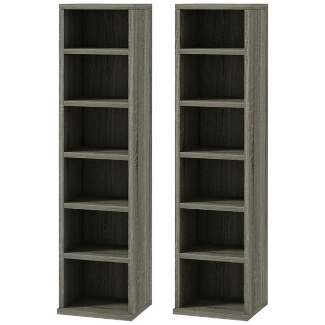 Rackhams Set of Two 102 CD Storage Units - Dark Wood-Effect - image 1