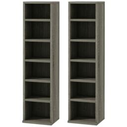 Rackhams Set of Two 102 CD Storage Units - Dark Wood-Effect - thumbnail 1