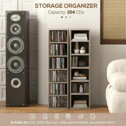 Rackhams Set of Two 102 CD Storage Units - Dark Wood-Effect - thumbnail 4
