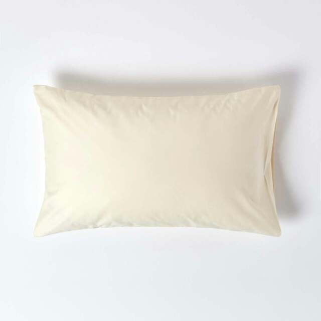 Rackhams Premium 1000 TC Egyptian Cotton Sateen Weave Housewife Pillowcase, Standard Size - Cream - image 1