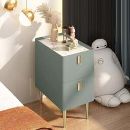 Rackhams Corona Bedside Table - Green - 30cm - thumbnail 1
