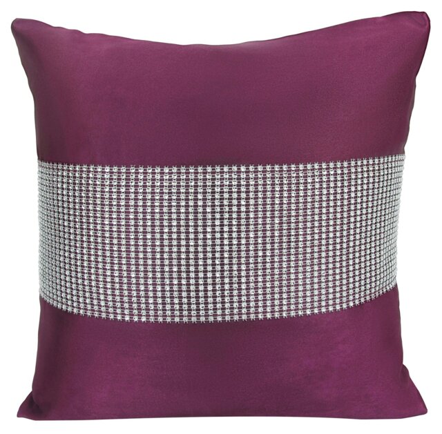 Rackhams Matte Finish With Diamante Detail Scatter Cushion - 43cm x 43cm - Plum - image 1