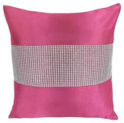 Rackhams Matte Finish With Diamante Detail Scatter Cushion - 43cm x 43cm - Plum - thumbnail 3