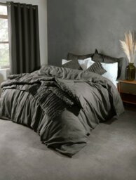 Rackhams Pillowcase Pair - Charcoal - Standard - thumbnail 4