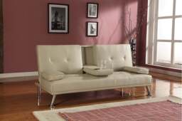 Rackhams Verona Faux Leather Sofa Bed - Red - thumbnail 4
