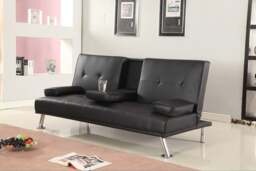 Rackhams Verona Faux Leather Sofa Bed - Red - thumbnail 3