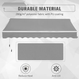 Rackhams Retractable Awning for Door & Window Garden Shelter Canopy 3 x 2m - 295cm x 200cm x 150cm - thumbnail 3