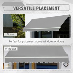Rackhams Retractable Awning for Door & Window Garden Shelter Canopy 3 x 2m - 295cm x 200cm x 150cm - thumbnail 4