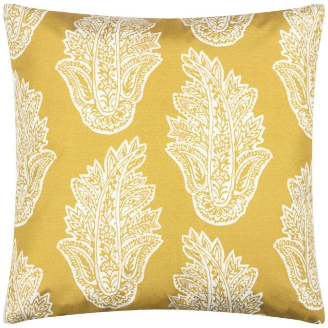 Rackhams Kalindi Paisley Outdoor Cushion Cover - Saffron - 43cm x 43cm - Saffron - 100% Polyester - image 1