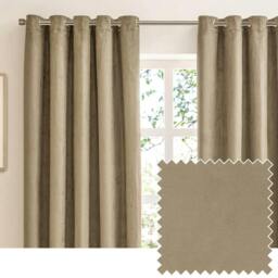 Rackhams Ultimate Faux Suede Eyelets Blackout Curtains - Mocha - 168cm x 137cm - Mocha - 100% Polyester - thumbnail 3