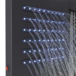 Rackhams 4 in 1 Bathroom Black Thermostatic Tower Shower Panel Wall Mounted - thumbnail 4