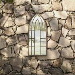 Rackhams Garden Mirror Sand 70x30 cm Iron for Outdoor Use - thumbnail 1