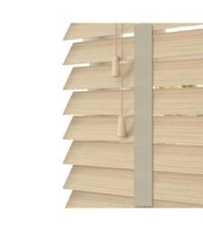 Rackhams Natural Oak Faux Wood Venetian Blinds with Tapes (130cm Drop) - 100cm