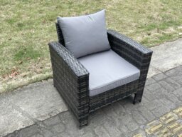 Rackhams Rattan Outdoor Furniture Gas Fire Pit Rectangle Dining Table Gas Heater Chairs Two Seater Love Sofa Sets 6 Seater - thumbnail 5