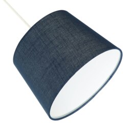 Rackhams Modern Denim Effect Navy Midnight Blue Linen Fabric Drum Lamp Shade - thumbnail 4