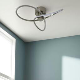 Rackhams Reggie 3-Light LED Semi-Flush Satin Nickel Ceiling Light