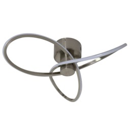 Rackhams Reggie 3-Light LED Semi-Flush Satin Nickel Ceiling Light - thumbnail 2