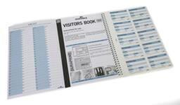 Rackhams PU Leather GDPR Visitor Book - 100 Name Badges & Security Sheet - Blue - thumbnail 2