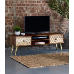 Rackhams Camille Retro Large Plasma TV Unit - 140 cm - 45 cm - Wood