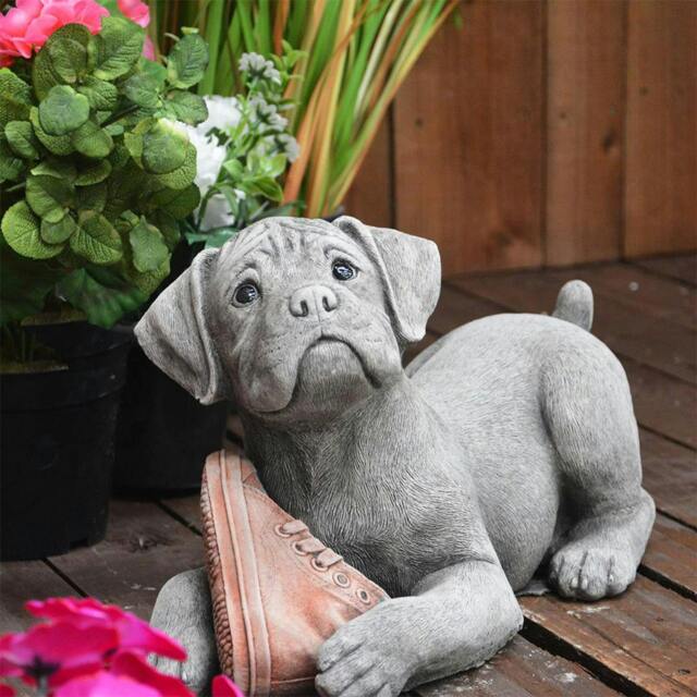 Rackhams Dog and Shoe Stone Garden Ornament - image 1