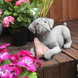 Rackhams Dog and Shoe Stone Garden Ornament - thumbnail 5