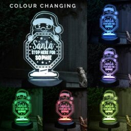 Rackhams Personalised Santa Stop Here Sign Outdoor Solar Light - thumbnail 4