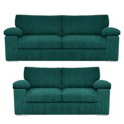 Rackhams Delta Full Jumbo Cord 3 + 2 Seater Sofa Suite - Cream - thumbnail 2