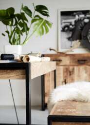 Rackhams Herica Industrial Vintage Mintis Medium Dining Table - Wood - 150CM X 90CM X78CM  (LXDXH) - Dining Table - thumbnail 3