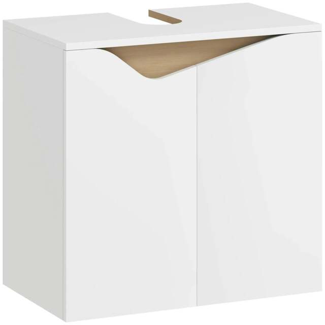Rackhams Under Sink Bathroom Cabinet, Bathroom Storage Cabinet with Soft-Close Doors, for Basin without Pedestal, White