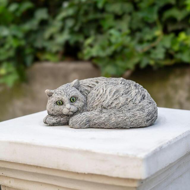 Rackhams Persian Cat Stone Cast Garden Ornament - image 1