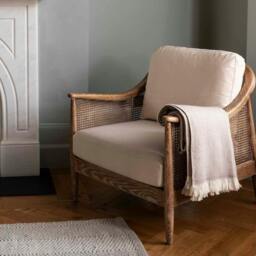 Rackhams Regency Herringbone Wool Throw - Oatmeal - 100% Wool - H130 x W170 x 1cm, 0.9 kg - thumbnail 2