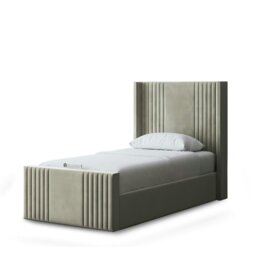 Rackhams Elara Divan Bed with Winged Panel Headboard - Beige - Small Double / 4ft - thumbnail 2