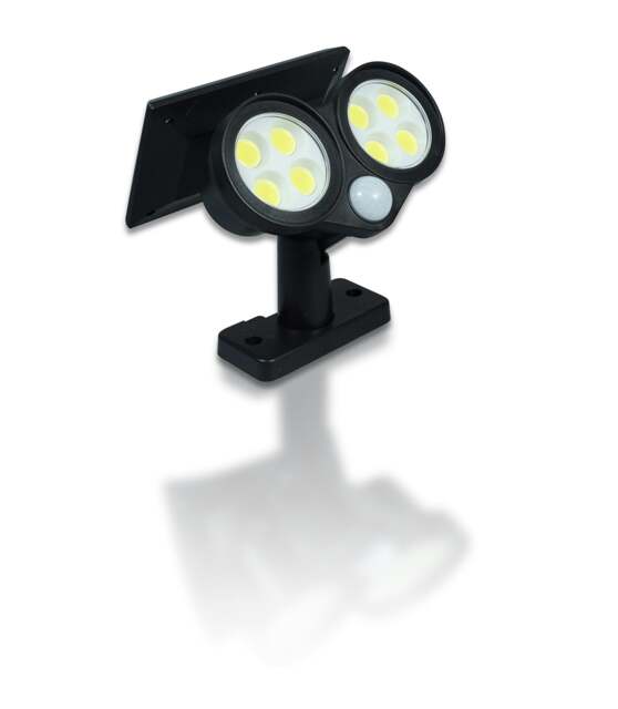 Rackhams Twin LED Solar Security Lamp  Wall and Floor Mount With Movement Sensor.