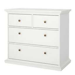 Rackhams Paris Chest of 4 Drawers in White - White - Matt - Melamine - thumbnail 3