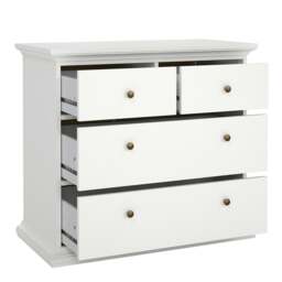 Rackhams Paris Chest of 4 Drawers in White - White - Matt - Melamine - thumbnail 5