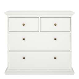 Rackhams Paris Chest of 4 Drawers in White - White - Matt - Melamine - thumbnail 2