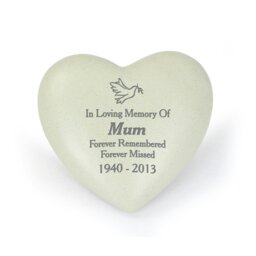 Rackhams Personalised Dove Heart Memorial Garden Ornament