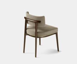 Rackhams Aster Frank Dining Chair: Minimalist Design with Moka Oak Wood & Brass Accents - thumbnail 4