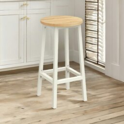 Rackhams Set of 2 Bar Stools With Metal Frame Beige - thumbnail 2