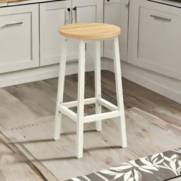 Rackhams Set of 2 Bar Stools With Metal Frame Beige - thumbnail 3