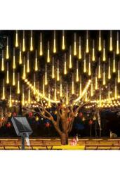 Rackhams Solar-Powered Meteor Shower String Lights with Remote Control - White - One Size - thumbnail 3