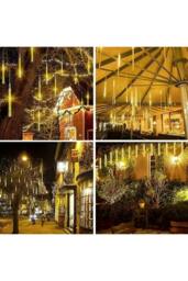Rackhams Solar-Powered Meteor Shower String Lights with Remote Control - White - One Size - thumbnail 2
