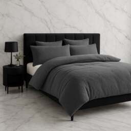 Rackhams Teddy Bear Fleece Duvet Cover & Pillow Case Set - King - Charcoal - thumbnail 1
