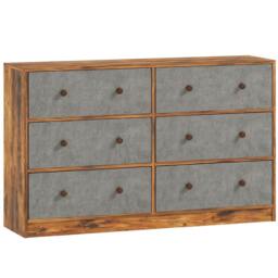 Rackhams Modern Wooden Chest of 6 Drawers Bedroom Storage Cabinet Bedside Table Unit - Wood - Grey - thumbnail 6