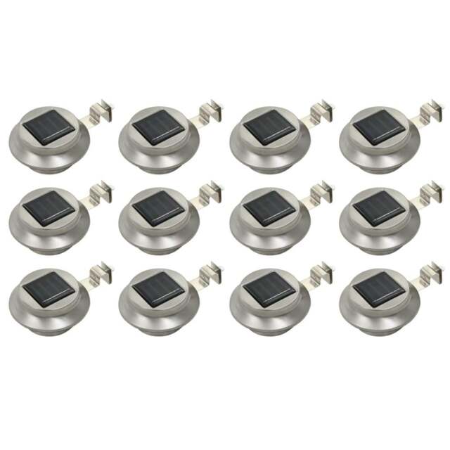 Rackhams Outdoor Solar Lamps 12 pcs LED Round 12 cm White
