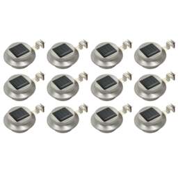 Rackhams Outdoor Solar Lamps 12 pcs LED Round 12 cm White