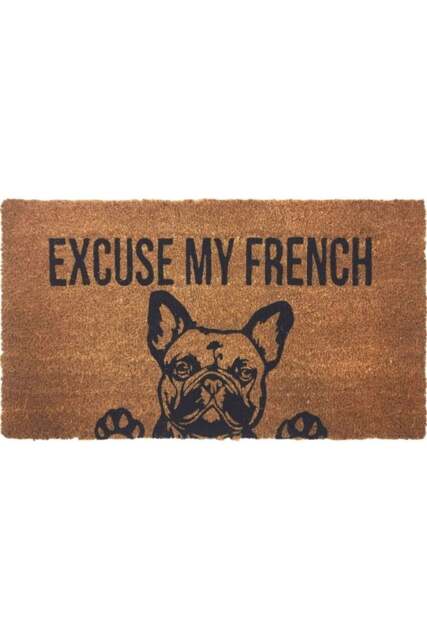 Rackhams Coir Animal Excuse My French Mat 40x70 cm - image 1